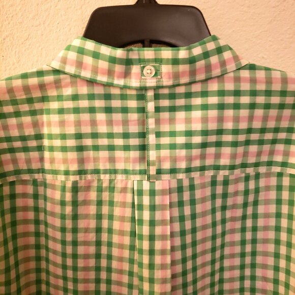 On 34th Gingham Green & Pink 100% Cotton Long Sleeve Button Up Size 2X NWT - Picture 6 of 9